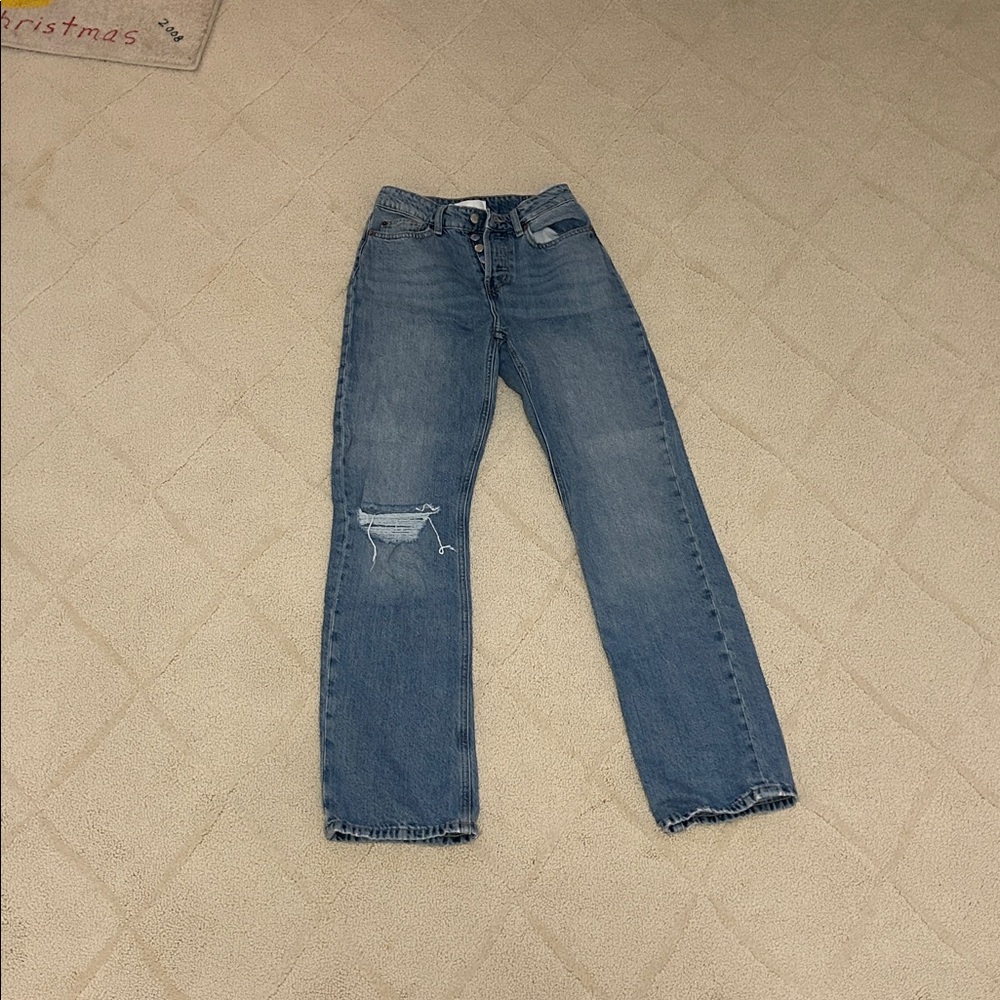 Stylish Blue Distressed Jeans